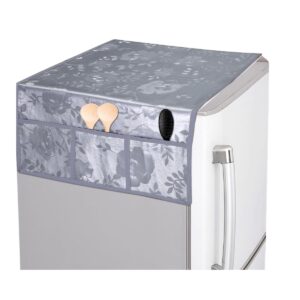 Grisha Home Rexine Waterproof Fridge Top Cover/Refrigerator Cover With 6 Utility Pockets Durable & Dustproof (Grey, 39 X 21 INCH)