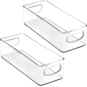 INKULTURE Acrylic Fridge Organiser | Fridge Storage Boxes | Refrigerator Storage Containers | Pack Of 02 | For Vegetable, Fruits Etc | Size-10″X 4″ X 3.0″, Transparent