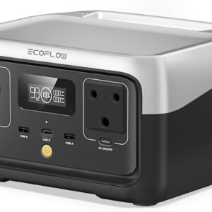 EF ECOFLOW 300W Portable Power Station RIVER 2, 256Wh LiFePO4 Battery, 10 Year Life, 0% – 100% Charge in 60 mins, 230V – 50Hz ZA Version, Power 6 Appliances at once, For Outdoor Use & Home Backup
