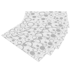 Kuber Industries Circle Design 6 Piece PVC Refrigerator Drawer Mat Set – 48 cm x 33 cm , White
