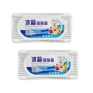 Refrigerator Deodorizer, Fridge and Freezer Odor Eliminator, Natural Smell Remover and Moisture Absorber for Wardrobe, Activated Charcoal, Closet, Car, Litter Box, and Basement, Pack Of 2